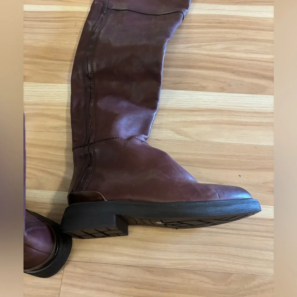 Franco Sarto Womens Battina Leather Wide Calf Knee-High Boots Size 6 New